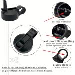 Replacement Straw Lid for Hydroflask Wide Mouth Water Bottle Top Lids with Straw for  Accessories Replacement Straw Cap for Hyd