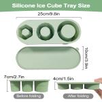 Leeseph Cylinder Ice Cube Tray for Stanley Cup Tumbler, Collapsible Reusable Silicone Ice Molds 3-Grid for Drink Juice Coffee