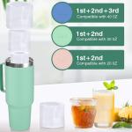 1-3 Pcs Silicone Ice Cube Trays For Stanley 20-40 Oz Tumbler Cup Cylinder Ice Maker Mold With Lid For Chilling Drinks Whiskey