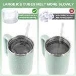 Leeseph Cylinder Ice Cube Tray for Stanley Cup Tumbler, Collapsible Reusable Silicone Ice Molds 3-Grid for Drink Juice Coffee