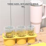 3-Grid Ice Cube Tray For Stanley 30/40 Oz Tumbler Cups Reusable Cylinder Silicone Ice Cube Molds With Lid For Drink Juice Coffee