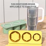 3-Grid Ice Cube Tray For Stanley 30/40 Oz Tumbler Cups Reusable Cylinder Silicone Ice Cube Molds With Lid For Drink Juice Coffee
