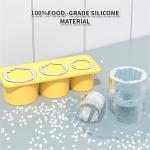 3-Grid Ice Cube Tray For Stanley 30/40 Oz Tumbler Cups Reusable Cylinder Silicone Ice Cube Molds With Lid For Drink Juice Coffee