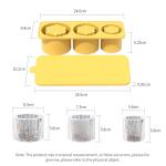 3-Grid Ice Cube Tray For Stanley 30/40 Oz Tumbler Cups Reusable Cylinder Silicone Ice Cube Molds With Lid For Drink Juice Coffee
