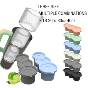 Silicone Ice Cube Tray For Stanley Cylinder Ice Cube Mold With Lid Reusable Ice Blocks Trays For Stanley Tumbler Cup 30/40oz