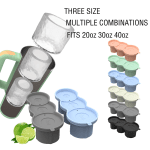 Silicone Ice Cube Tray For Stanley Cylinder Ice Cube Mold With Lid Reusable Ice Blocks Trays For Stanley Tumbler Cup 30/40oz