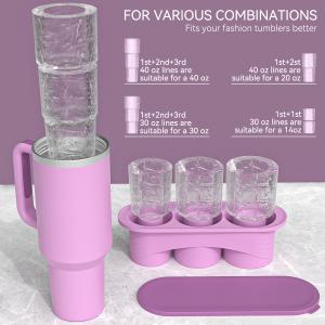 Ice Cube Tray for ST Cup Tumbler Cup , Cylinder-Shaped Silicone Ice Mold with Lid , Stanley Cup Accessories