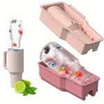 Ice Cube Tray Mold for Tumbler Stanley Cup Silicone Cylinder Ice Cube Maker Mold Fits 40 Ounce Big Ice Cube Molds