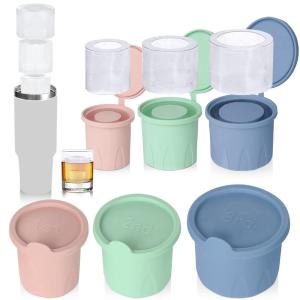Ice Cube Mold Silicone Ice Tray with Lid for Stanley Cup 30-40oz Tumbler Chilling Cocktails Drinks Coffee Easy Release Ice Molds