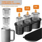 Newest Ice Cube Tray for Stanley Tumbler Cup 20/30/40 oz Silicone Freezer Ice Molds with Lid for Juice Whiskey Ice Maker