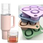 Ice Cube Tray Mold for Tumbler Stanley Cup Silicone Cylinder Ice Cube Maker Mold with Lid For 20oz 30oz 40oz