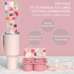 Ice Cube Mold for Tumbler Stanley Cup 20oz 30oz 40oz,Silicone Cylinder Ice Cube Mold with Lid For Freezer,Keep Drinks Chilled