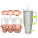 Silicone Ice Cube Tray For Stanley Cylinder Ice Cube Mold With Lid Reusable Ice Blocks Trays For Stanley Tumbler Cup 30/40oz