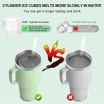 Silicone Ice Cube Mold Stanley Summer Ice Mold with 3 Ice Cubes Tray Reusable Cylindrical Mold Quick Freezing and Easy Demolding