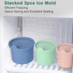 Ice Cube Mold Silicone Ice Tray with Lid for Stanley Cup 30-40oz Tumbler Chilling Cocktails Drinks Coffee Easy Release Ice Molds