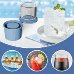 Ice Cube Mold Silicone Ice Tray with Lid for Stanley Cup 30-40oz Tumbler Chilling Cocktails Drinks Coffee Easy Release Ice Molds