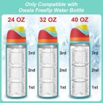 Ice Cube Tray for Owala FreeSip Bottle 24-40Oz, No White Residue, Easy Fill and Release Ice Maker, 3 Pcs Silicone Ice Cube Molds for Chilling Cocktails, Whiskey, Drinks, Coffee