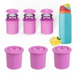 Ice Cube Tray for Owala FreeSip,3 Silicone Ice Cube Maker With Lid for Tumbler,Water Bottle for Chilling Whiskey, Cocktails, Drinks, Coffee, Easy Fill and Release Hollow Cylinder Ice Molds(Purple)
