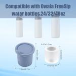 3pcs Ice Cube Tray for Owala FreeSip Water Bottle 24/32/40oz, Silicone Water Bottle Ice Cube Tray with Lids Accessories Easy Fill and Release for Chilling Cocktails Whiskey Drinks Juice Coffee(Blue)