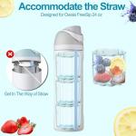 Ice Cube Tray for Owala FreeSip, 3PCS Silicone Ice Cube Molds, Easy Fill and Release Ice Maker for Chilling Cocktails Whiskey Drinks Juice Coffee, for Owala Water Bottle 24/32/40oz Accessories