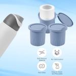 3pcs Ice Cube Tray for Owala FreeSip Water Bottle 24/32/40oz, Silicone Water Bottle Ice Cube Tray with Lids Accessories Easy Fill and Release for Chilling Cocktails Whiskey Drinks Juice Coffee(Blue)