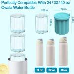 Ice Cube Tray for Owala FreeSip, 3PCS Silicone Ice Cube Molds, Easy Fill and Release Ice Maker for Chilling Cocktails Whiskey Drinks Juice Coffee, for Owala Water Bottle 24/32/40oz Accessories