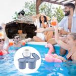 3pcs Ice Cube Tray for Owala FreeSip Water Bottle 24/32/40oz, Silicone Water Bottle Ice Cube Tray with Lids Accessories Easy Fill and Release for Chilling Cocktails Whiskey Drinks Juice Coffee(Blue)