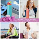 Ice Cube Tray for Owala FreeSip,3 Silicone Ice Cube Maker With Lid for Tumbler,Water Bottle for Chilling Whiskey, Cocktails, Drinks, Coffee, Easy Fill and Release Hollow Cylinder Ice Molds(Purple)