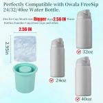 Ice Cube Tray for Owala FreeSip,3 Silicone Ice Cube Maker With Lid for Tumbler,Water Bottle for Chilling Whiskey, Cocktails, Drinks, Coffee, Easy Fill and Release Hollow Cylinder Ice Molds (Green)