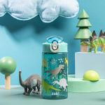 Dinosaur Kids Water Bottle with Leak-Proof Straw