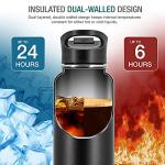 Dione 40 oz Black Insulated Water Bottle