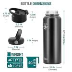Dione 40 oz Black Insulated Water Bottle