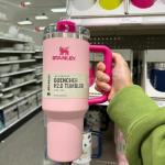 40Oz Pink Insulated Stainless Steel Travel Tumbler
