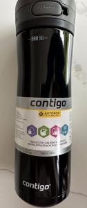 Contigo 20oz Black Stainless Steel Water Bottle