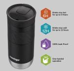 Contigo Byron Snapseal Black Stainless Steel Travel Mug