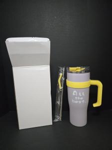 40 oz Insulated Tumbler with Handle & Straw