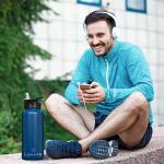 LUNATE 32oz Wide Mouth Water Bottle with 3 Lids