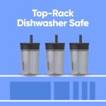 Owala Kids 15 Oz Spill-Resistant Tumbler - Black/Gray