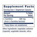 Life Extension L-Carnitine 500 mg for Energy