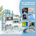 Yoga Mat Storage Rack on Wheels for Home Gym