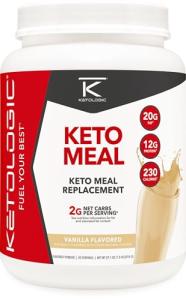 Ketologic Keto Meal Replacement Shake - Vanilla 20 Servings