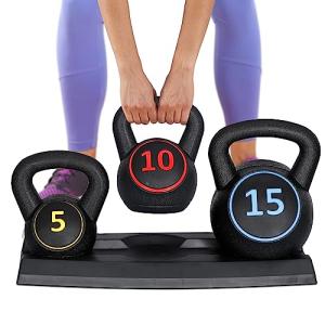 3-Piece Kettlebell Set for Home Gym Training