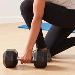 35 lb Rubber Hex Dumbbell with Comfortable Grip