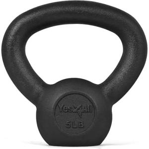 Yes4All 5 lb Cast Iron Kettlebell for Workouts