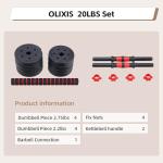 OLIXIS 4-in-1 Adjustable Dumbbell Set for Home Gym