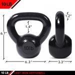 10 LB Cast Iron Kettlebell Weights by JFIT