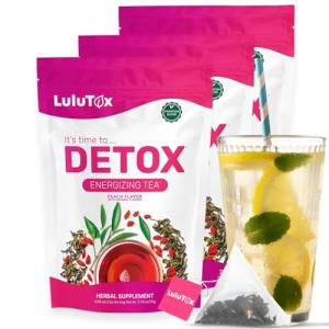 LULUTOX Herbal Detox Tea - Peach Flavor 3 Pack