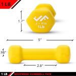 JFIT 1 LB Neoprene Dumbbell Set of 2