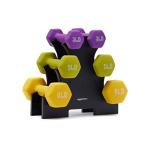 Neoprene Dumbbell Hand Weights Set with Rack