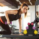 Colored Neoprene Dumbbell Set with Rack, Multiple Weights